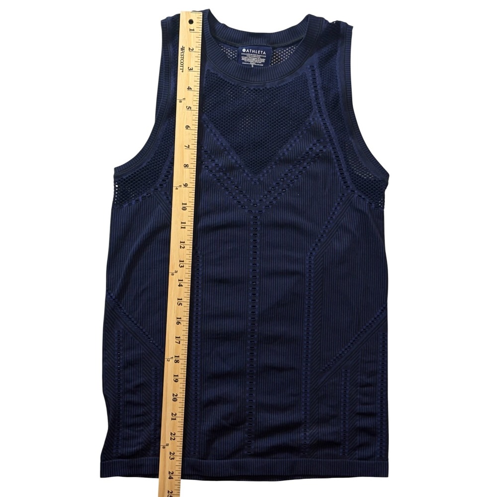 Athleta Navy Seamless Mesh Athletic Tank Top Small - Picture 4 of 6
